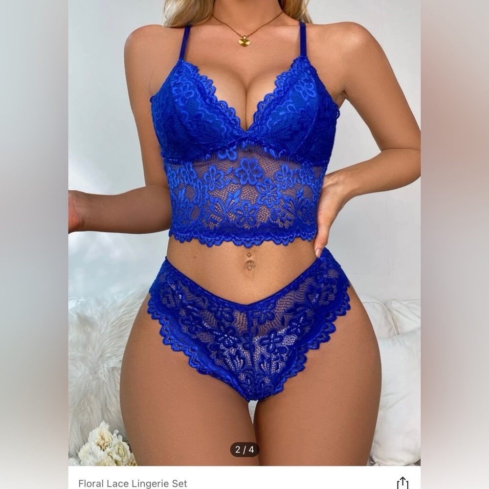 NWT Floral Lace Lingerie Set
